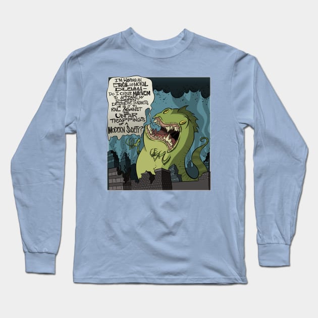 Existential Godzilla Long Sleeve T-Shirt by westinchurch